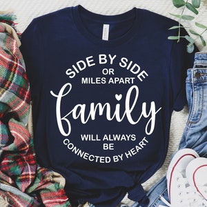 Familiensvg, Seite an Seite oder Miles Apart Familie wird immer mit Herz Svg verbunden, digitale Schnittdatei, Sofortiger Download