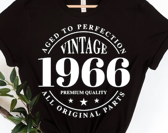 1966 Vintage Birthday Svg, 1966 Shirt, 1966 Birthday Shirt, Born in 1966, Aged to Perfection Svg, Mugs, Digital Cut File, Instant Download