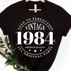 1984 Vintage Geburtstag svg, 1984 Shirt, 1984 Geburtstagsshirt, Born in 1984, Aged to Perfection Svg, Tassen, Digital Cut File, Sofortiger Download