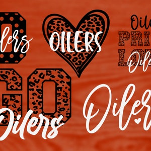 Oilers Mascot 6 Design Bundle, futebol, basquete, beisebol, softball, Gameday Svg, arquivo de corte digital, download instantâneo