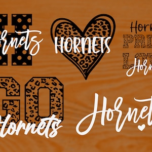 Hornets Mascot 6 Design Bundle, Football, Basketball, Baseball, Softball, Gameday Svg, Digital Cut File, Instant Download