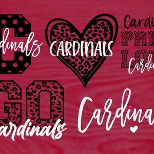 Cardinals Mascot 6 Design Bundle, Football, Basketball, Baseball, Softball, Gameday Svg, Digital Cut File, Instant Download
