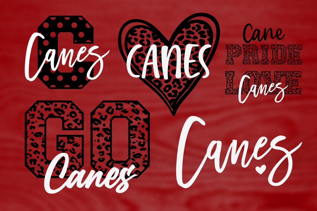 Canes Mascot 6 Design Bundle, Football, Basketball, Baseball, Softball ...