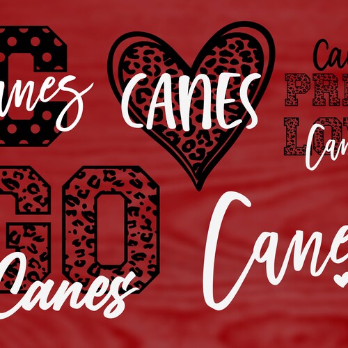 Canes SVG Athletic Spirit Wear Football Baseball Softball Etsy