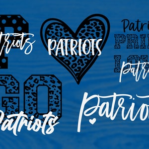 Patriots Mascot 6 Design Bundle, Football, Basketball, Baseball, Softball, Gameday Svg, Digital Cut File, Instant Download