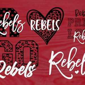 Rebels Mascot 6 Design Bundle, Football, Basketball, Baseball, Softball, Gameday Svg, Digital Cut File, Instant Download