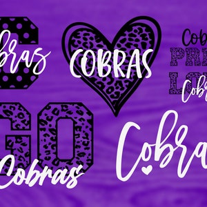 Cobras Mascot 6 Design Bundel, Voetbal, Basketbal, Honkbal, Softbal, Gameday Svg, Digital Cut File, Instant Download