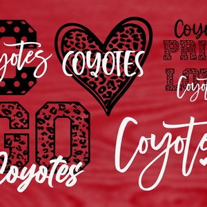 Coyotes Mascot 6 Design Bundle, Football, Basketball, Baseball, Softball, Gameday Svg, Digital Cut File, Instant Download