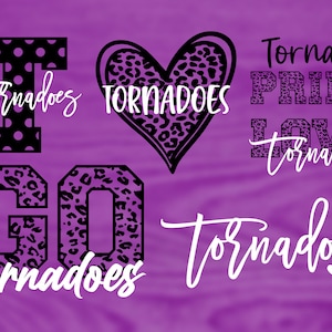 Tornadoes Mascot 6 Design Bundle, Football, Basketball, Baseball, Softball, Gameday Svg, Digital Cut File, Instant Download