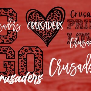 Crusaders Mascot 6 Design Bundle, Football, Basketball, Baseball, Softball, Gameday Svg, Digital Cut File, Instant Download