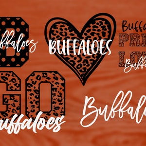 Buffaloes Mascot 6 Design Bundle, Football, Basketball, Baseball, Softball, Gameday Svg, Digital Cut File, Instant Download