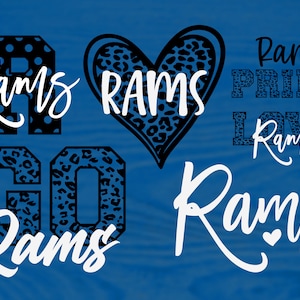 Rams Mascot 6 Design Bundle, Football, Basketball, Baseball, Softball, Gameday Svg, Digital Cut File, Instant Download