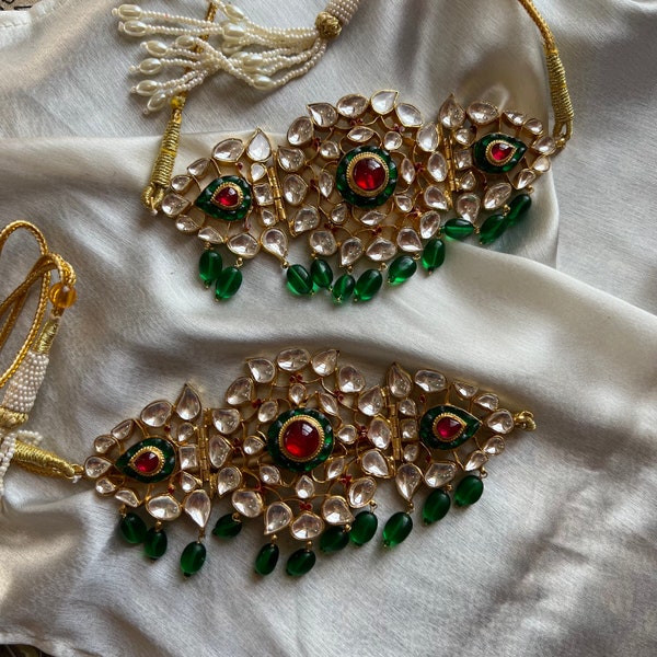 925 Gold plated sterling silver Arm Band for women,  Silver Baju Bandh, Jodhpuri baju band, Rajputi arm band, Traditional jewelry.