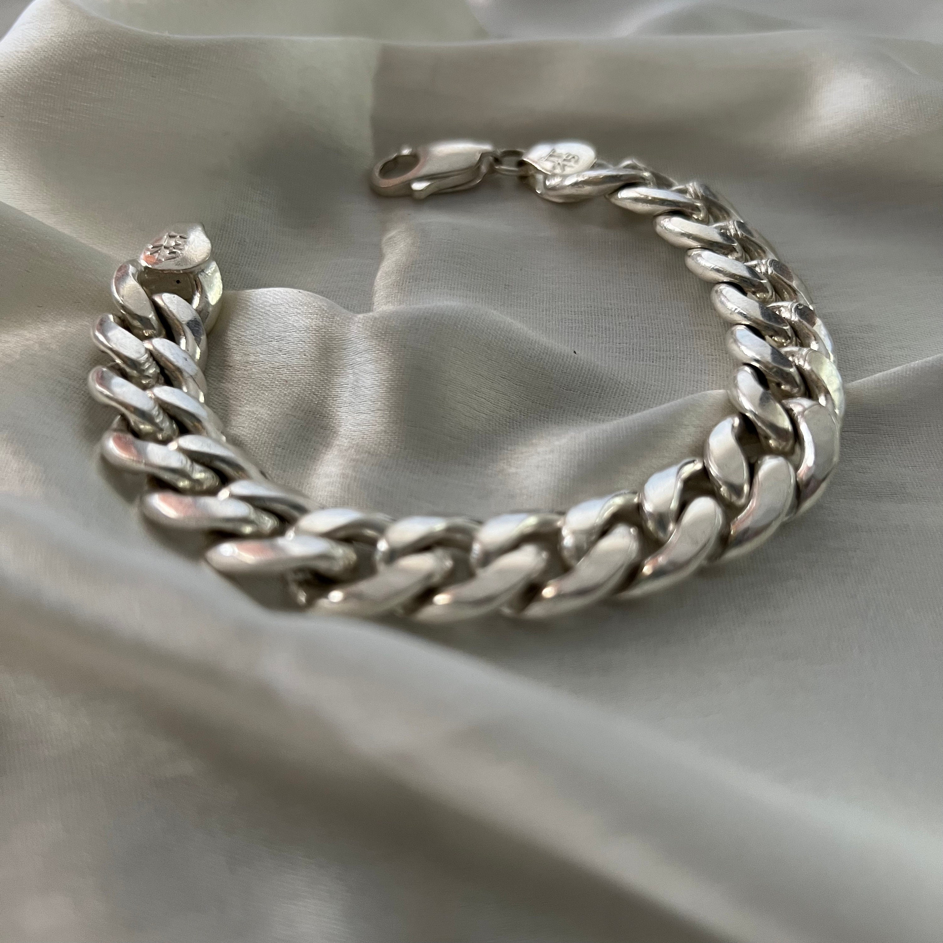 Men's Sterling Silver Thick String Braided Cuff Bracelet - Jewelry1000
