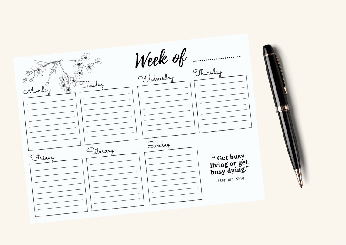 Weekly Planner Printable to Do List - Digital PDF - Etsy