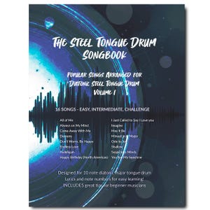 Steel Tongue Drum Songbook | 16 Well known Popular songs | easy - intermediate | easy to read number notation | for Diatonic 10 Note Drum