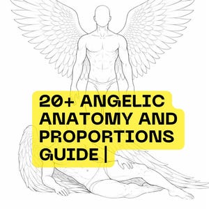 Angel Drawing Reference | Male Female Poses, Wing Anatomy Guide  |  Fantasy Figure Template | Procreate Angel Art  (PNG PDF)