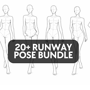 How to Draw Female Fashion Figures | 20+ Runway Women Body Pose Croquis | Female Figure Drawing Reference Templates | How to Draw Bodies |