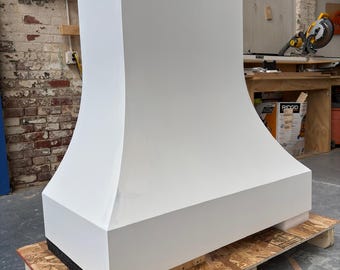 Custom  Hood  -  White Primed Asembled - Curved Model -  Shipping calculated for East coast