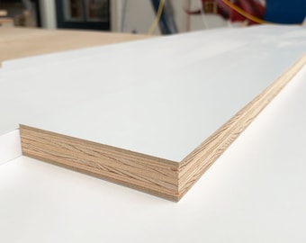 3/4" Plywood white melamine -  Cut to size  - Shelves with 0.5 mm PVC edge banding