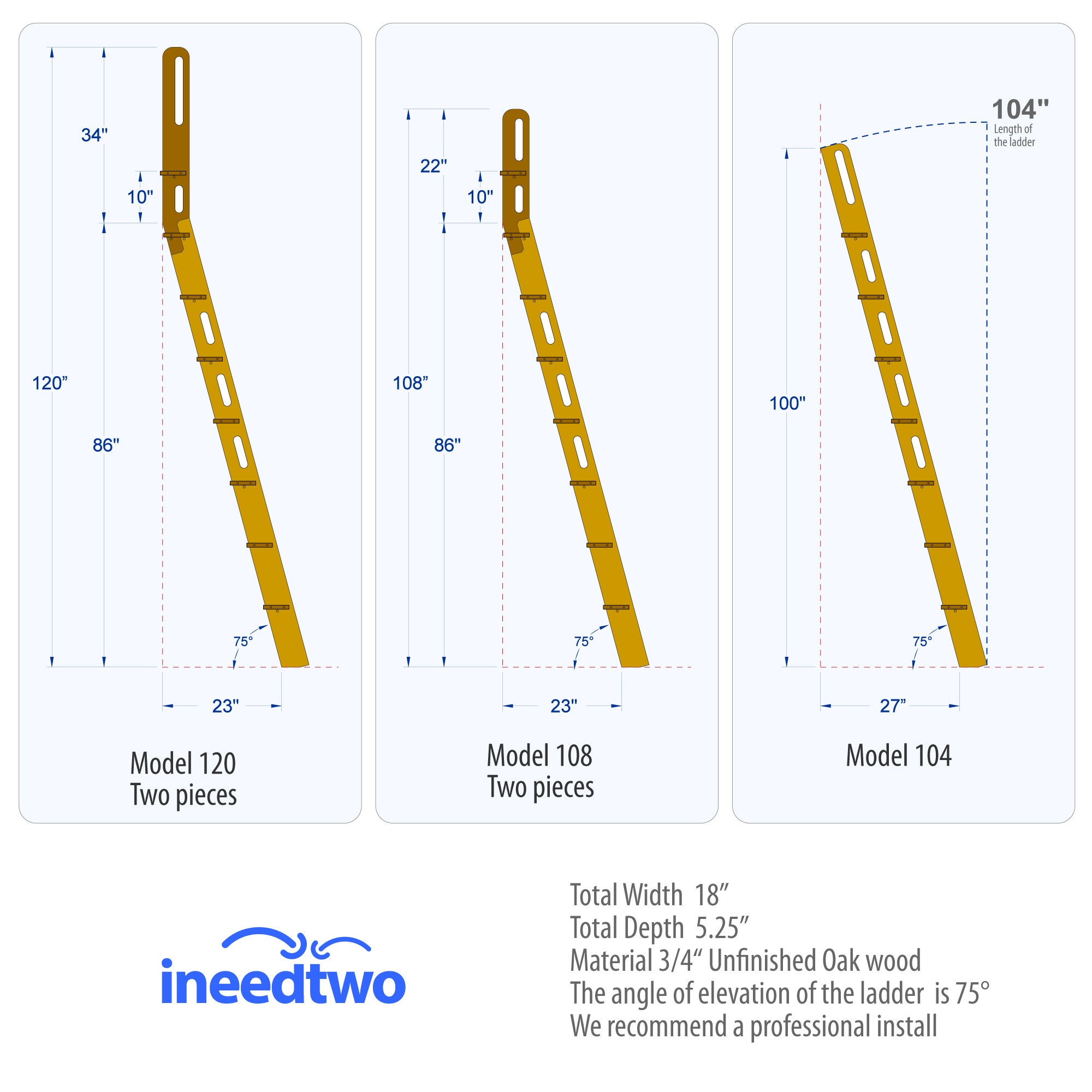 18W - Rolling Library Wooden Step Ladder, No Sliding Hardware - 18 ...