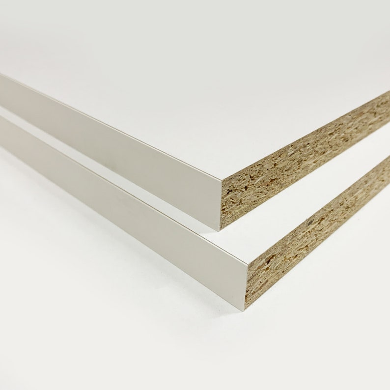 PAIR White Melamine Shelf Cut to Size Edge Finished on Etsy