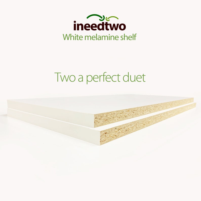 PAIR White Melamine Shelf Cut to Size Edge Finished on Etsy
