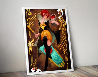 Póster de transistores / Impresión de arte mural de transistores / Decoración de juegos independientes / Póster de videojuegos en 4 colores / Decoración de pared grande 4