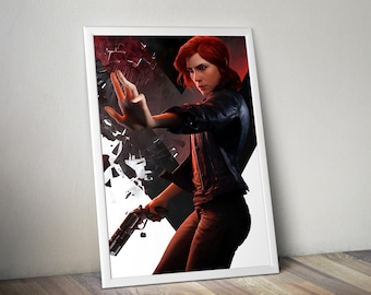 Póster de Control / Impresión de arte mural de Control / Decoración de juegos independientes / Póster de videojuegos en 4 colores / Decoración de pared grande