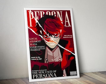 Persona 5 Poster | Persona 5 Wall Art Print | Indie Game Gaming Decor | 4 Color Video Game Poster | Large Wall Decor