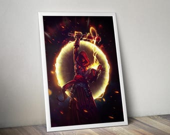 Darkest Dungeon Poster | Darkest Dungeon Wall Art Print | Indie Game Gaming Decor | 4 farbiges Videospiel Poster | Große Wanddeko