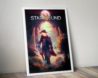 Póster de Starbound / Impresión de arte mural de Starbound / Decoración de videojuegos independientes / Póster de videojuegos en 4 colores / Decoración de pared grande