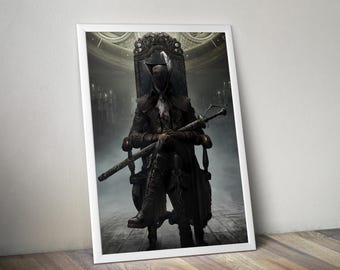 Bloodborne (2015) for Ps4- Video Game Poster, Minimalist, Moon