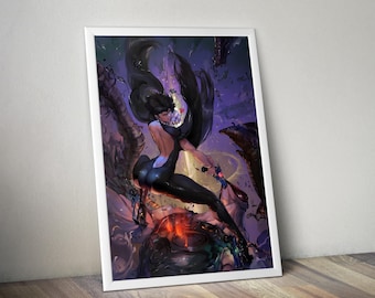 Póster de Bayonetta / Impresión artística de pared de Bayonetta / Decoración de juegos independientes / Póster de videojuego en 4 colores / Decoración de pared grande 2
