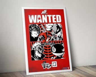 Persona 5 Poster | Persona 5 Wall Art Print | Indie Game Gaming Decor | 4 Color Video Game Poster | Large Wall Decor 6