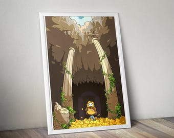 Póster de Undertale / Impresión artística de pared de Undertale / Decoración de juegos independientes / Póster de videojuego en 4 colores / Decoración de pared grande 2