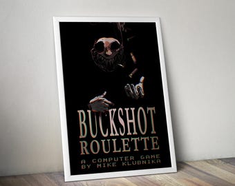 Póster de ruleta Buckshot / Impresión de arte mural de ruleta Buckshot / Decoración de juegos independientes / Póster de videojuego en 4 colores / Decoración de pared grande 2