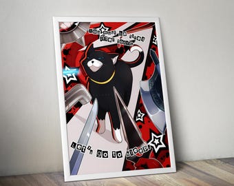 Persona 5 Poster | Persona 5 Wall Art Print | Indie Game Gaming Decor | 4 Color Video Game Poster | Large Wall Decor