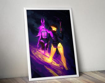 Póster de Novakids / Impresión artística de pared de Starbound / Decoración de videojuegos independientes / Póster de videojuegos en 4 colores / Decoración de pared grande 2