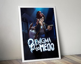 Póster de Enigma Do Medo / Impresión artística de pared de Enigma Do Medo / Decoración de juegos independientes / Póster de videojuego en 4 colores / Decoración de pared grande 3
