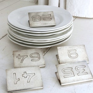RARE French Table Numbers, Restaurant Numbers, Hotel Silver. Kitchen Decor, Collector's Item. image 1