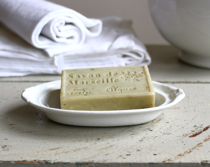 Late 1800s Antique Ironstone Soap Dish Small Dish, Trinket Dish. Farm