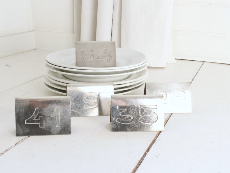 RARE French Table Numbers, Restaurant Numbers, Hotel Silver. Kitchen Decor, Collector's Item. imagem 2