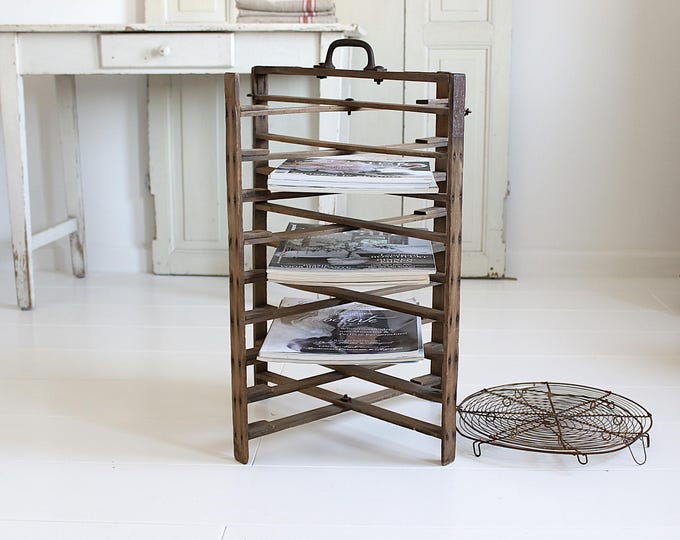 French Bread Racks Vintage Large French Bakery Cake Rack W 2 Cooling Racks, Foling Display ...