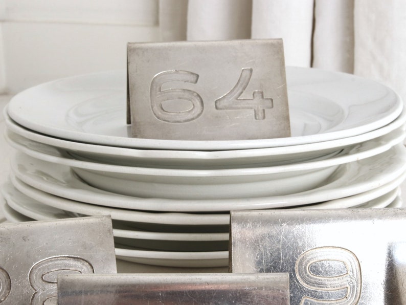 RARE French Table Numbers, Restaurant Numbers, Hotel Silver. Kitchen Decor, Collector's Item. imagem 6