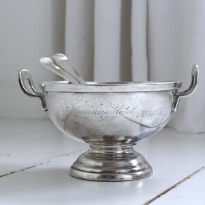 Antique Hotel Silver Footed Serving Bowl, Vegetable Bowl, American Hotel Amsterdam 1881, Collector's Item, Farmhouse Kitchen Decor. image 8