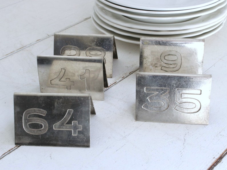 RARE French Table Numbers, Restaurant Numbers, Hotel Silver. Kitchen Decor, Collector's Item. image 7
