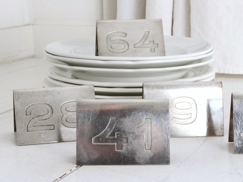 RARE French Table Numbers, Restaurant Numbers, Hotel Silver. Kitchen Decor, Collector's Item. image 3