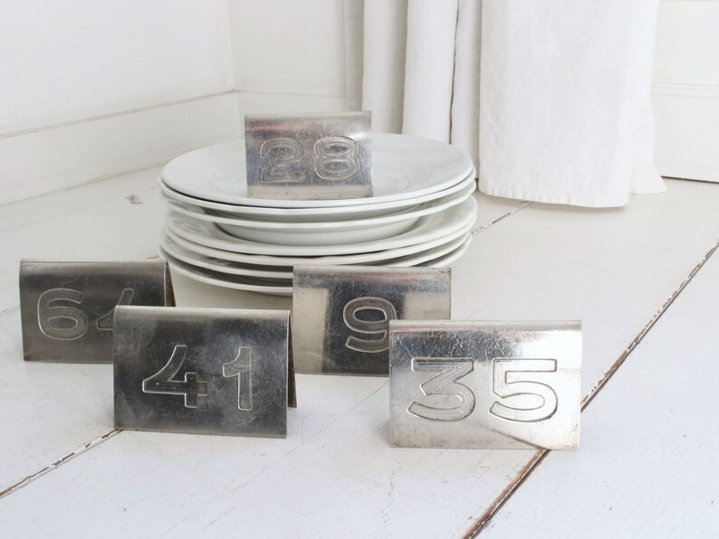 RARE French Table Numbers, Restaurant Numbers, Hotel Silver. Kitchen Decor, Collector's Item. imagem 9