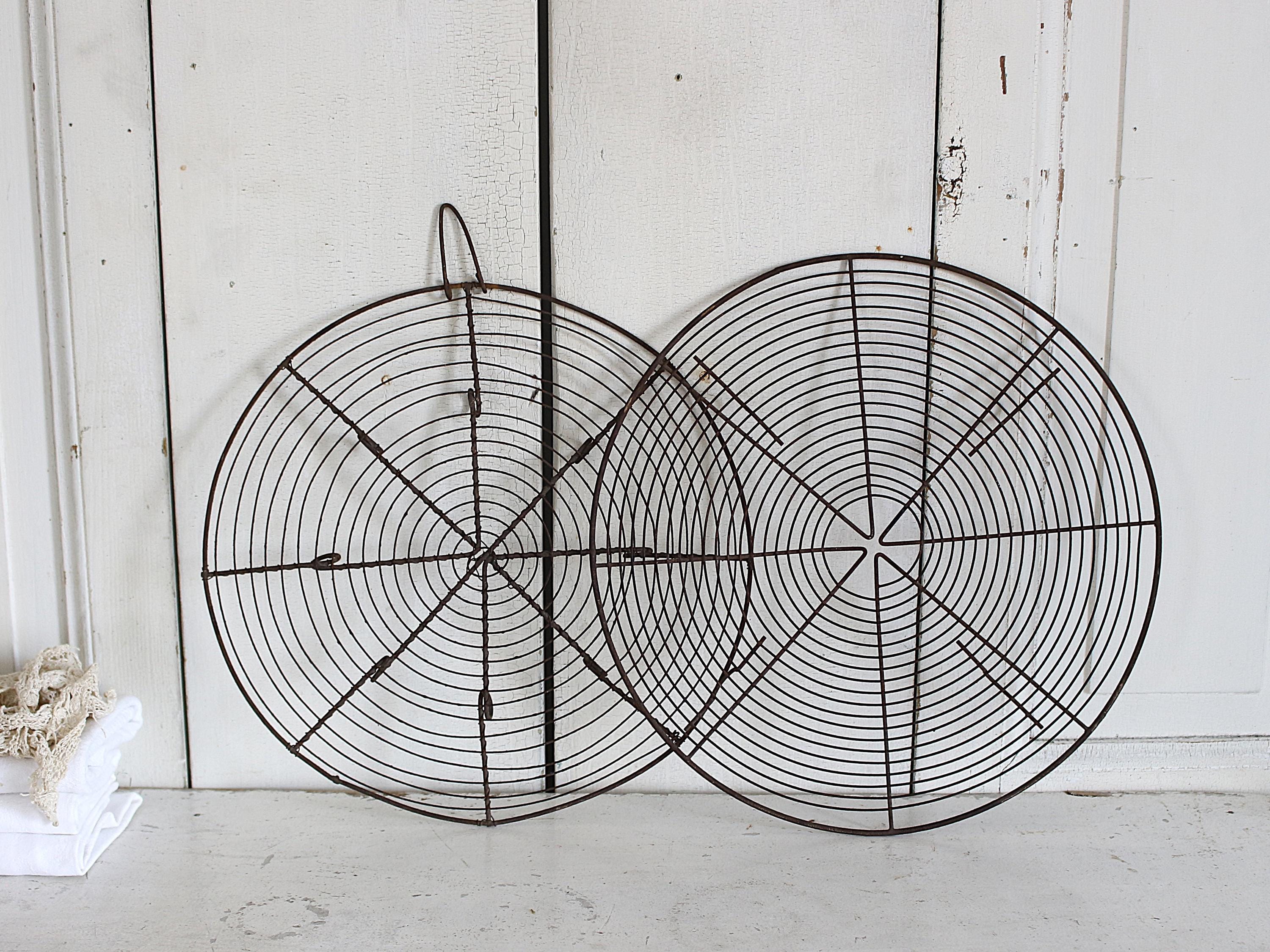 2x Vintage French Fil de Fer Cooling Racks - Cake Racks - Trivet - Coasters. Farmhouse Kitchen Decor. Country Kitchen.